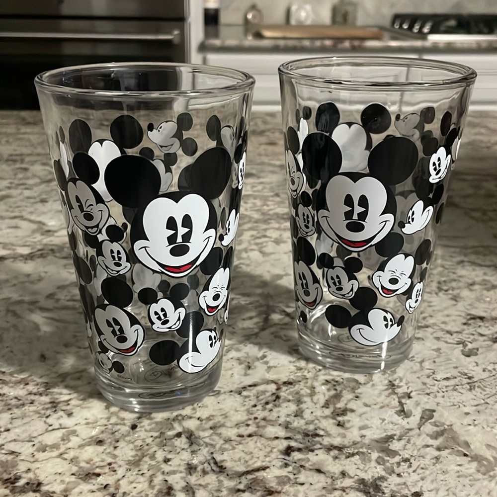 Disney Mickey Mouse Glassware - 2 cups